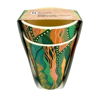Bunabiri Aboriginal Art Bamboo Fibre Enviro Tumbler/Cup (Set 2) - Wamin in the Wet