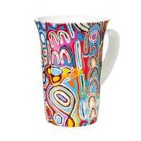 Warlukurlangu Aboriginal Art Giftboxed Mug -  Mina Mina Dreaming (Blue)