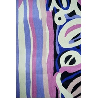 Aboriginal Art Handmade (3'x 2') Wool Rug (Chainstitched) (91cm x 61cm) - The Seven Sisters
