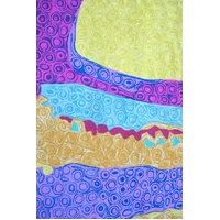 Aboriginal Art Handmade (3'x 2') Wool Rug (Chainstitched) (91cm x 61cm) - My Country