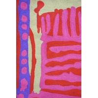 Aboriginal Art Handmade (3'x 2') Wool Rug (Chainstitched) (91cm x 61cm) - My Country (3)