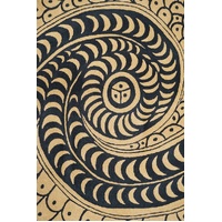 Aboriginal Art Handmade (3'x 2') Wool Rug (Chainstitched) (91cm x 61cm) - Punu