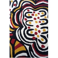 Aboriginal Art Handmade (3'x 2') Wool Rug (Chainstitched) (91cm x 61cm) - Seven Sisters