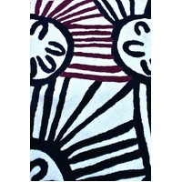 Aboriginal Art Handmade (3'x 2') Wool Rug (Chainstitched) (91cm x 61cm) - Seven Sisters [2]