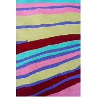 Aboriginal Art Handmade (3'x 2') Wool Rug (Chainstitched) (91cm x 61cm) - Ngalyipi - Snake Vine