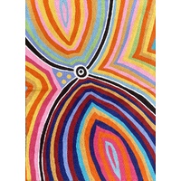 Aboriginal Art Handmade (3'x 2') Wool Rug (Chainstitched) (91cm x 61) - Wakirlpirri [Dogwood Tree] 2