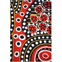 Aboriginal Art Handmade (3'x 2') Wool Rug (Chainstitched) (91cm x 61cm) - Two Women Camping