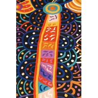Aboriginal Art Handmade (3'x 2') Wool Rug (Chainstitched) (91cm x 61cm) - Seve