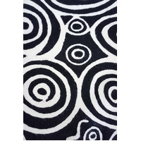Aboriginal Art Handmade (3'x 2') Wool Rug (Chainstitched) (91cm x 61cm) - Seven Sisters