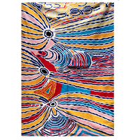 Aboriginal Art Handmade (6'x 4') Wool Rug (Chainstitched) (183cm x 122cm) - Wikirlpirri