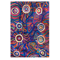 Aboriginal Art Handmade (6'x 4') Wool Rug (Chainstitched) (183cm x 122cm) - Puyurru