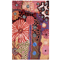 Aboriginal Art Handmade (8'x 5') Wool Rug (Chainstitched) (152cm x 244cm) - Family & Country