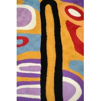 Aboriginal Art Handmade Wool Runner (Chainstitched) (76cm x 304cm) - Seven Sisters