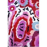 Aboriginal Art Handmade Wool Runner (Chainstitched) (76cm x 304cm) - Mala
