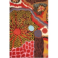 Aboriginal Art Handmade Wool Runner (Chainstitched) (76 x 304cm) - My Country
