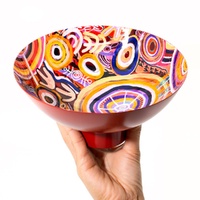 Better World Aboriginal Art - Powder Coated Large Bowl - Muthabaringga