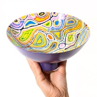 Better World Aboriginal Art - Powder Coated Large Bowl - Mina Mina Jukurrpa