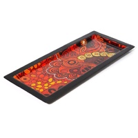 Better World Aboriginal Art Long Steel Platter [36x15cm] - Hailstorm Dreaming