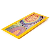Better World Aboriginal Art Long Steel Platter [36x15cm] - Dogwood Tree Dreaming