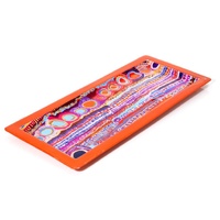 Better World Aboriginal Art Long Steel Platter [36x15cm] - Two Dogs Dreaming