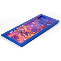 Better World Aboriginal Art Long Steel Platter [36x15cm] - Brush-Tailed Possum