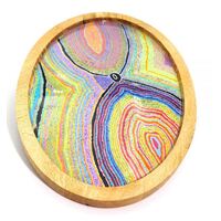 Better World Aboriginal Art Timber Resin Oval Platter - Dogwood Tree Dreaming