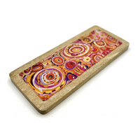 Better World Aboriginal Art Mango Wood Tray (31cm x 13cm)  - Ramindjeri (Water Dreaming)