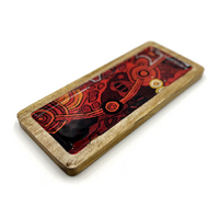 Better World Aboriginal Art Wooden Tray (31cm x 13cm)  - Hailstorm Dreaming