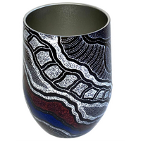Utopia Aboriginal Art Stainless Steel Wine Tumbler (350ml) - My Country