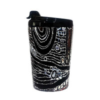 Utopia Aboriginal Art Stainless Steel Coffee Cup (350ml) - Awelye 