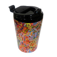 Utopia Aboriginal Art Stainless Steel Coffee Cup (350ml) - Bush Medicine