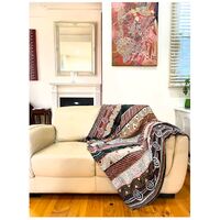 Better World Aboriginal Art Knitted Cotton Throw Rug - Jilamara