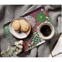 Coral Hayes Pananka Aboriginal Art Melamine Scatter Tray - Gathering Bush Bananas