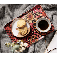 Warlukurlangu Aboriginal Art Melamine Scatter Tray - Yankirri Jukurrpa (Emu Dreaming)