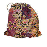 Better World Aboriginal Art Lacquered Bangle (4cm wide) - Yam & Bush Tomato Dreaming