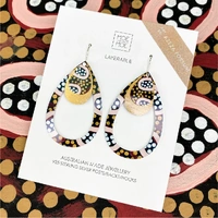 Moe Moe Design Silver Alloy Layered Outline Tear Drop Earrings - Country
