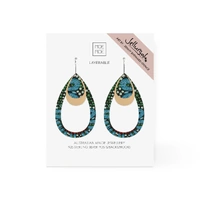 Moe Moe Design Silver Alloy Layered Outline Teardrop Earrings - Jellurgal Songlines