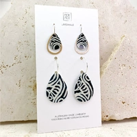 Moe Moe Design Silver Alloy Duo Teardrop Earrings - Two Dogs Dreaming