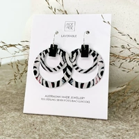 Moe Moe Design Silver Alloy Double Halo Hoop Earrings - Two Dogs Dreaming