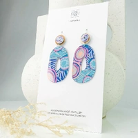 Moe Moe Design Silver Alloy Oval Drop Earrings - Storytelling
