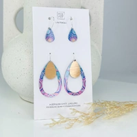 Moe Moe Design Silver Alloy Trinity Teardrop Earrings - Storytelling
