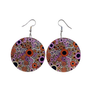 Windyigarn Aboriginal Arts Handmade Acrylic Earrings - Boandik (2cms)