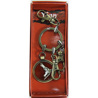 Yijan Aboriginal Art Vintage Boxed Metal Keyring - Round Kangaroo [Red] 