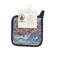 Muralappi Journey Aboriginal Art Pot Holder - Path of the Sea Turtles