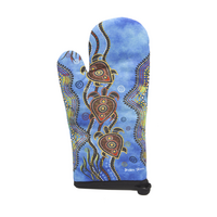 Muralappi Journey Aboriginal Art Oven Mitt - Path of the Sea Turtles