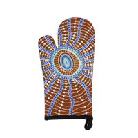 Nikki Dee Designs Aboriginal Art Oven Mitt - 	Woven in Waterholes