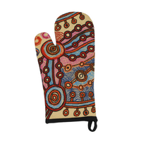 Patricia Fatt Aboriginal Art Oven Mitt - Rocks and Waterholes