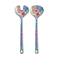 Warlukurlangu Aboriginal Art Melamine Salad Servers - Mina Mina Dreaming (Blue)