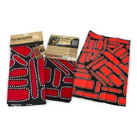 Bunabiri Aboriginal Art Cotton Teatowel - Camp Ground