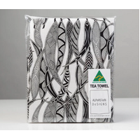 Dancing Wombat Australia Made Cotton Teatowel - Gumleaves